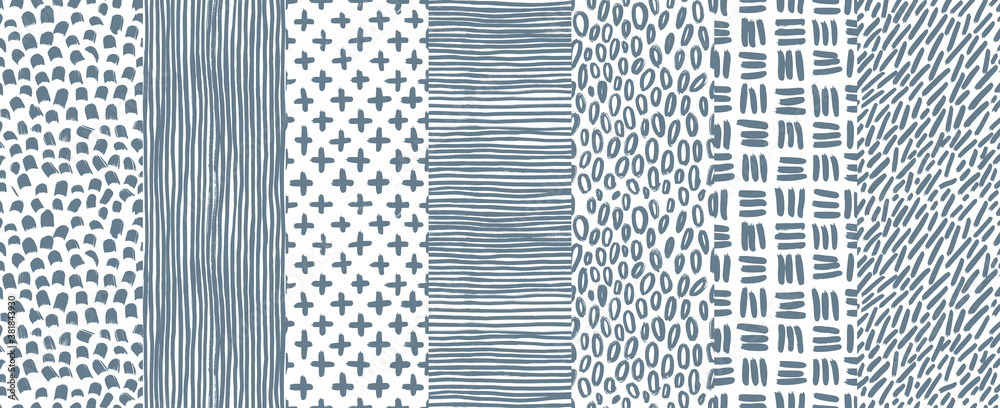 Ink abstract seamless pattern. Background with artistic strokes in blue and white sketchy style. Design element for backdrops and textile Ink abstract seamless pattern. Background with artistic strokes in blue and white sketchy style. Design element for backdrops and textile
