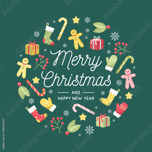 Fondo de Navidad en estilo flat