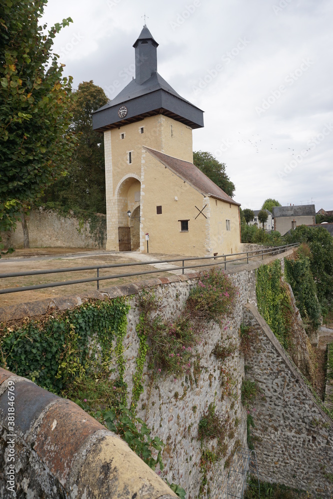 entrance tower of the castle in a small french town entrance tower of the castle in a small french town