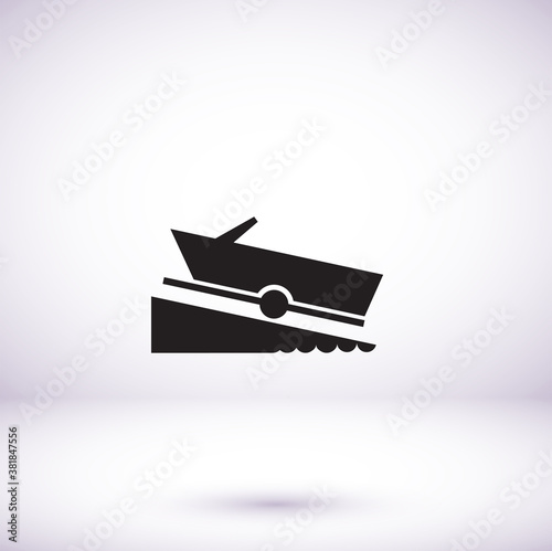Motorboat vector icon on white background. vector icon Flat vector motorboat icon symbol sign from vector icon modern nautical collection for mobile concept