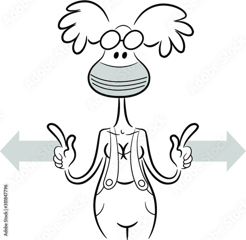 Picture of a woman with a social break due to prevention
