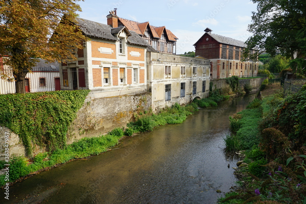 canal in the village with old stone houses