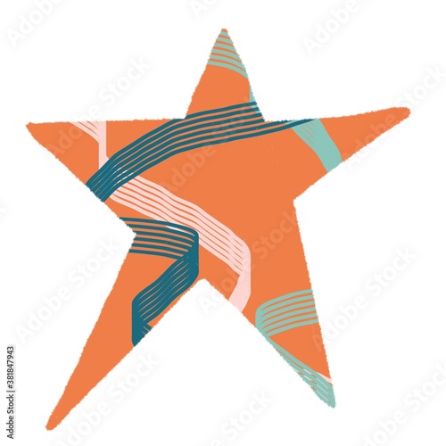 Decorate handmade drawing textures stars collections elements 