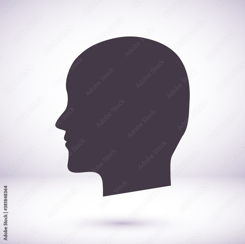 black silhouette vector icon of the profile of the human head.vector icon  flat vector vector icon illustration isolated