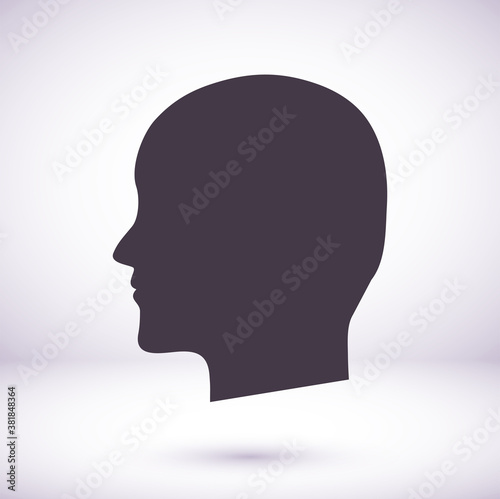 black silhouette vector icon of the profile of the human head.vector icon  flat vector vector icon illustration isolated