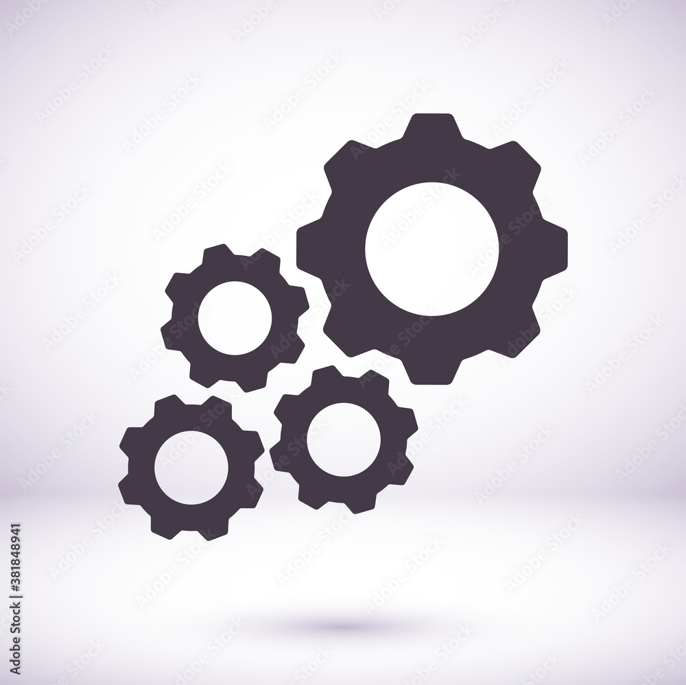 Settings isolated vector icon. Gear symbol. vector icon Gear tool or button for web application or UI.  vector icon Trendy flat style