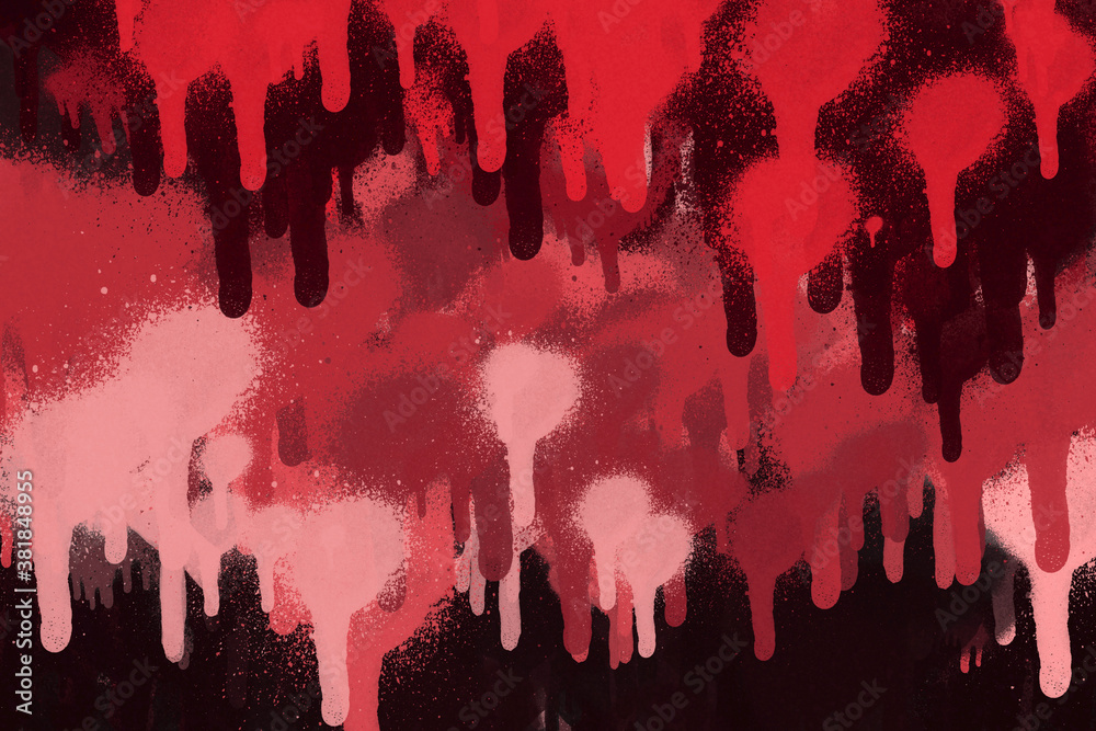Red spray paint ink texture. Graffiti painting on the wall. Street art and vandalism. Digitally airbrushed paper background. Red spray paint ink texture. Graffiti painting on the wall. Street art and vandalism. Digitally airbrushed paper background.