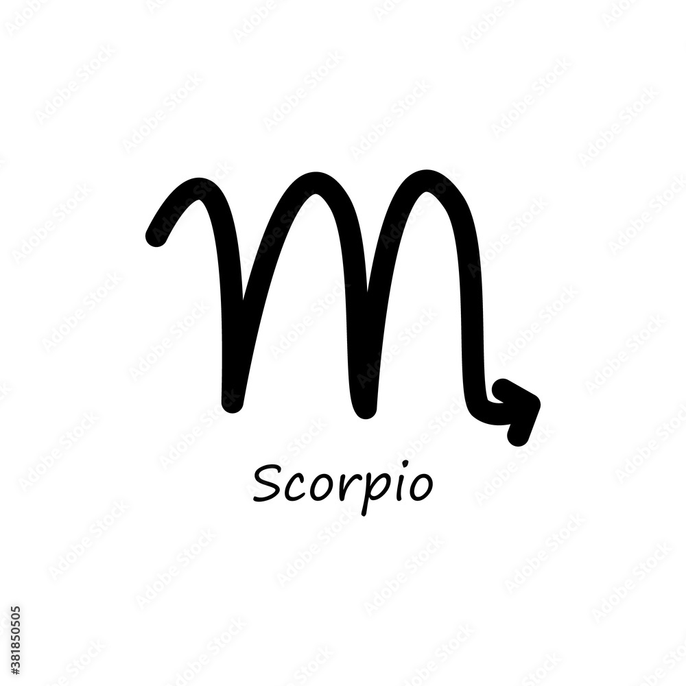 Scorpio icon. Zodiac line black symbol. Vector isolated on white. Scorpio icon. Zodiac line black symbol. Vector isolated on white.