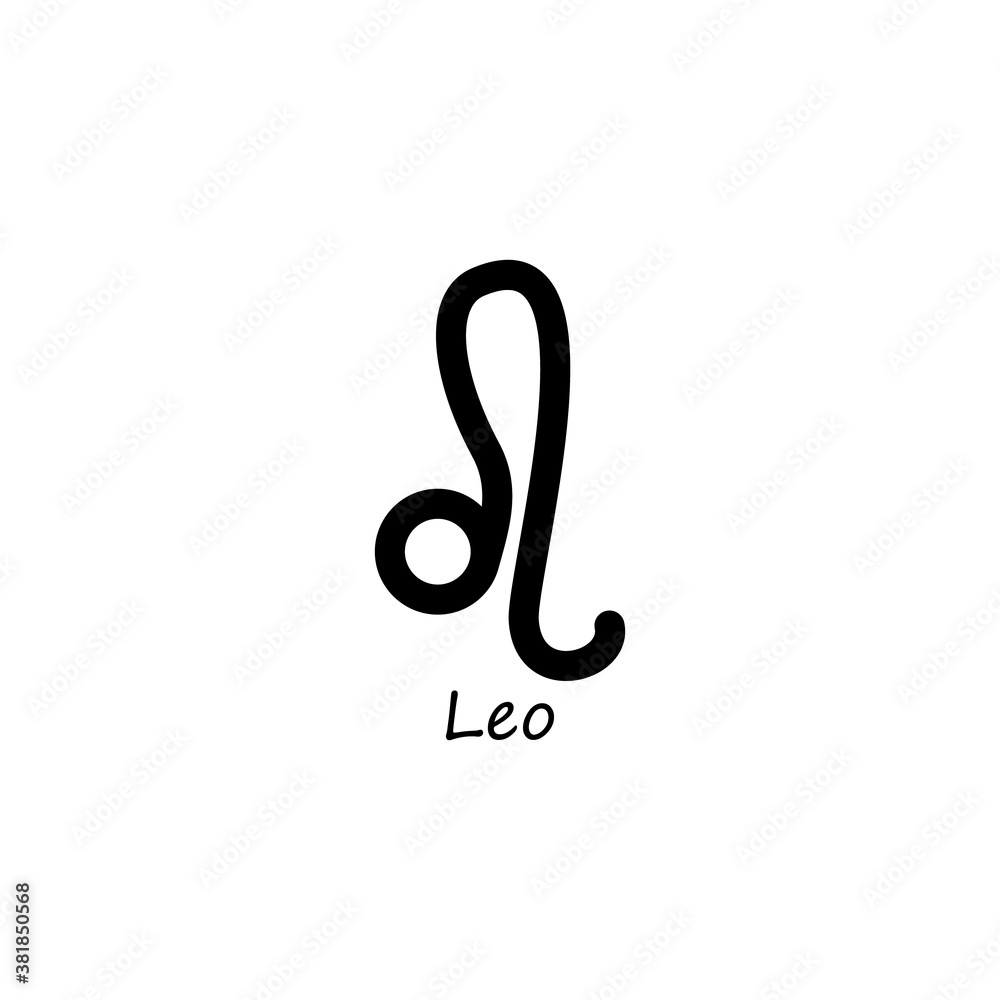 Leo icon. Zodiac line black symbol. Vector isolated on white. Leo icon. Zodiac line black symbol. Vector isolated on white.