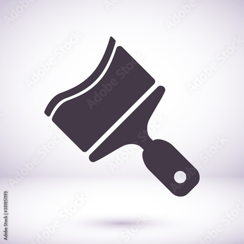 Paint brush icon in trendy flat style isolated on background. Paint brush, icon, logo, application, user interface. Brush brush icon vector
