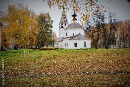 church in the autumn forest