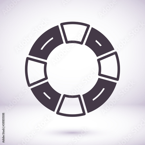 Life ring vector icon, sea life ring symbol. Modern, simple flat vector illustration for web site or mobile