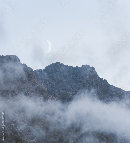 Cloudy moon