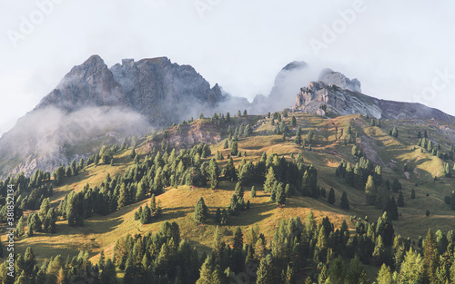 The game of light, shadow and mountains 