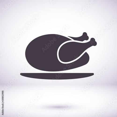 chicken thighs vector icon, vector icon fried chicken vector icon