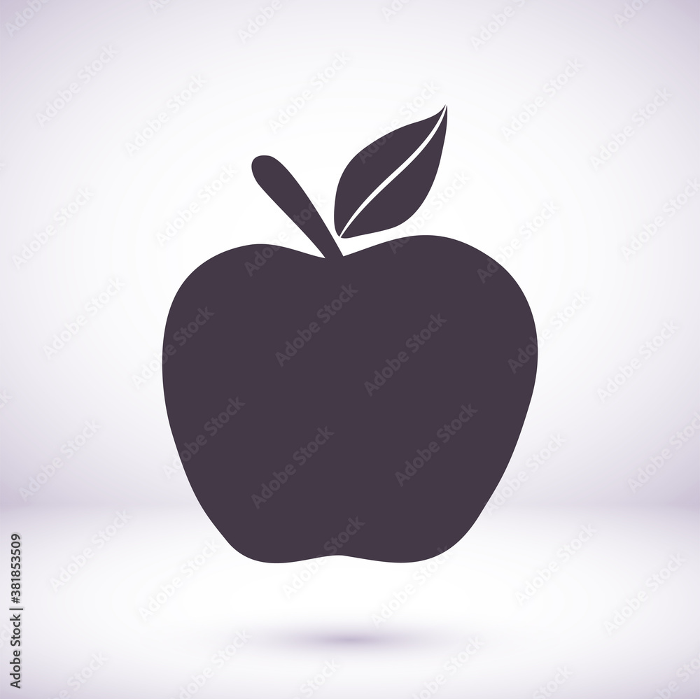 Fototapeta premium Apple Icon in trendy flat style isolated on grey background. Apple Icon page symbol for your web site design Apple Icon logo, app, UI. Apple