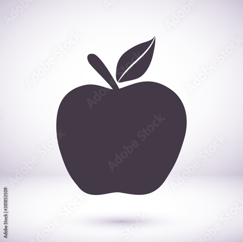 Apple Icon in trendy flat style isolated on grey background. Apple Icon page symbol for your web site design Apple Icon logo, app, UI. Apple