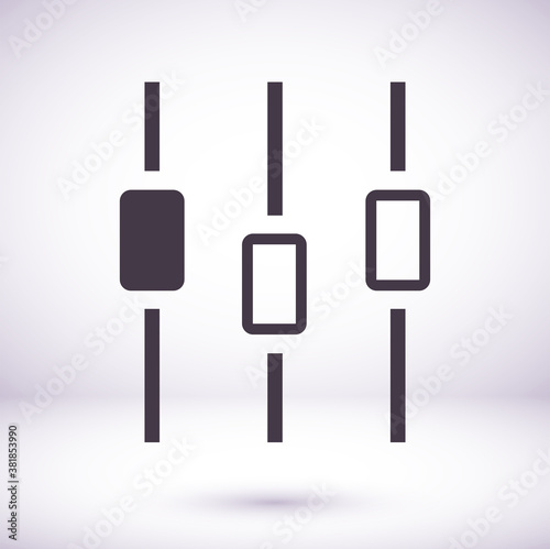 Filter control settings isolated minimal icon in black and white colors. Line vector icon for websites and mobile minimalistic flat design. Modern trend concept design