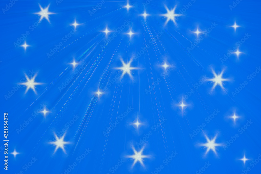 Snowy winter night. Abstract blue background with bright stars Snowy winter night. Abstract blue background with bright stars