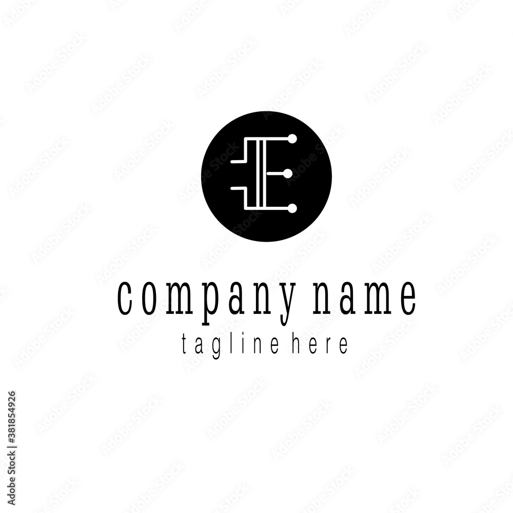 Letter e creative logo, initials illustration, vector design template Letter e creative logo, initials illustration, vector design template