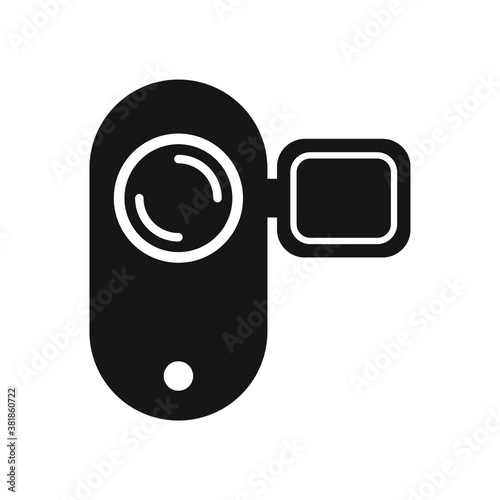 handycam icon. camera record. icon back on white background