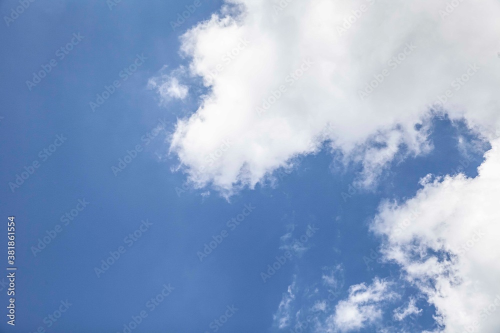 Obraz premium The vast blue sky, clouds sky. Blue sky background with tiny clouds. Sky panorama background