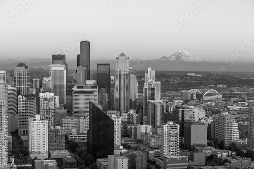 Seattle city downtown skyline cityscape in Washington State   USA