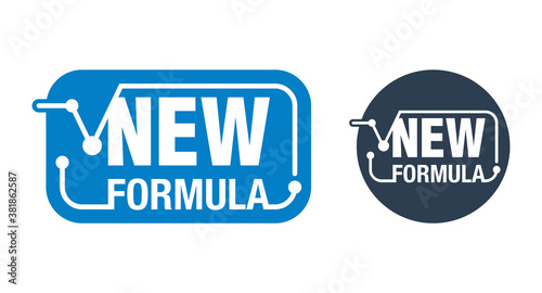 New Formula stamp for packaging in modern rounded frame decoration - isolated vector element