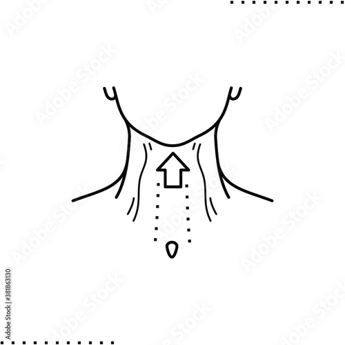 plastic surgery and neck lift vector icon in outlines