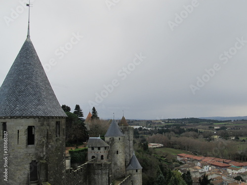 View point of Cite de Carcassonne, France