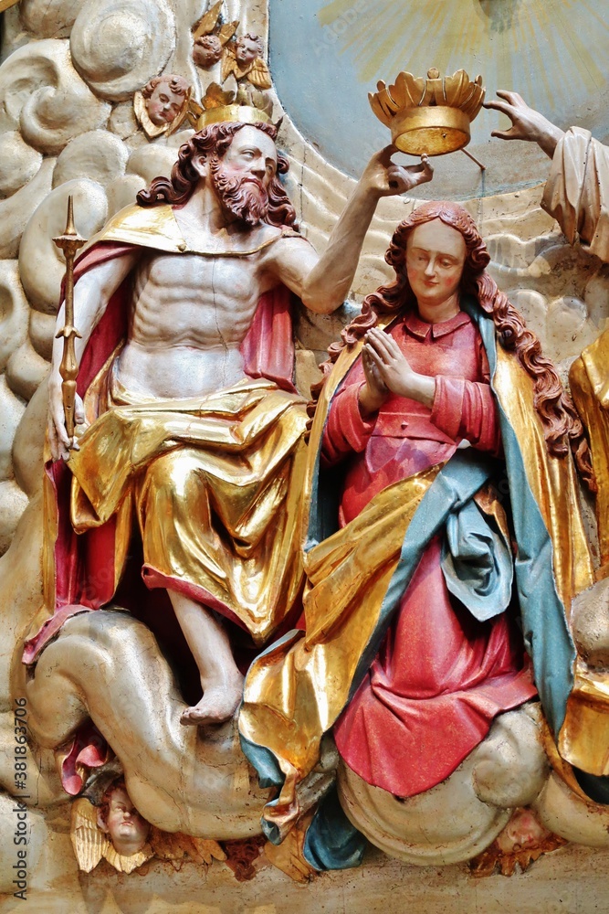  Krönung Mariens, Detail, Rottweil, Heilig-Kreuz-Münster