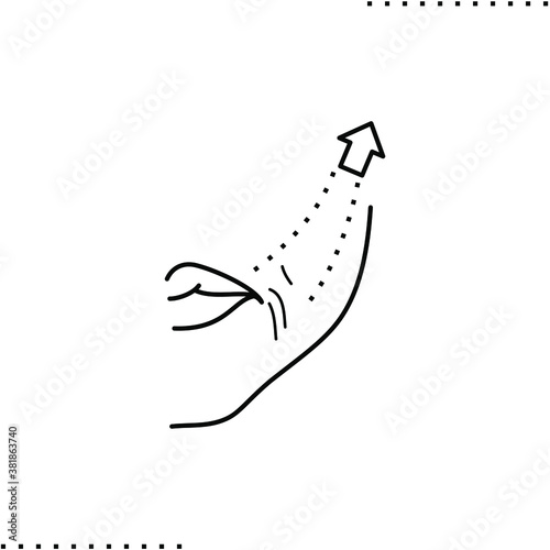 plastic surgery, mouth lift  and nasolabial folds correction vector icon in outlines