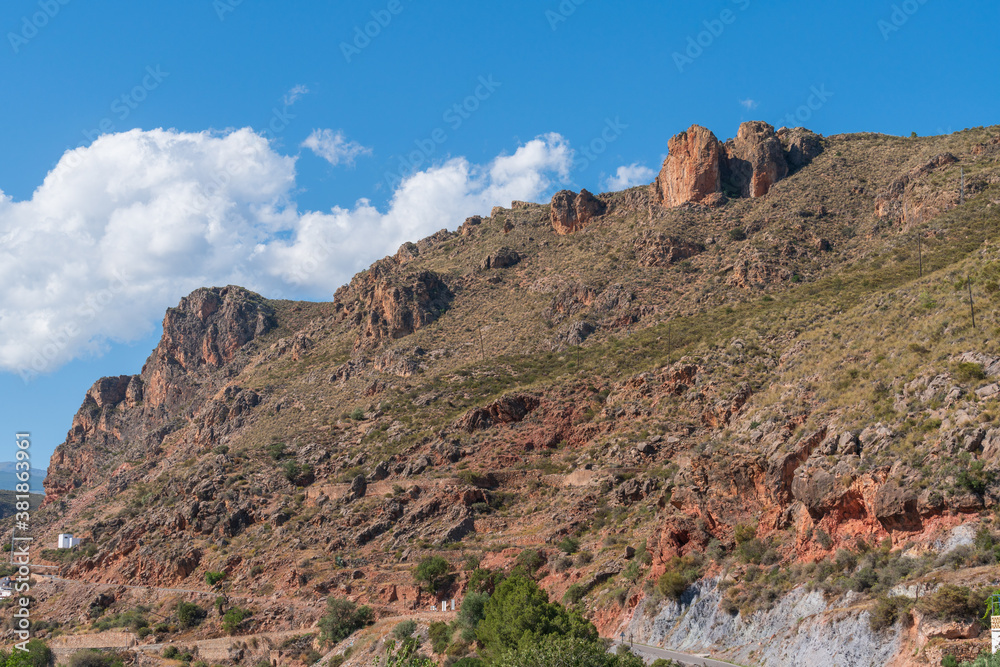 Fototapeta premium large rocks on a side of a mountain in southern Spain