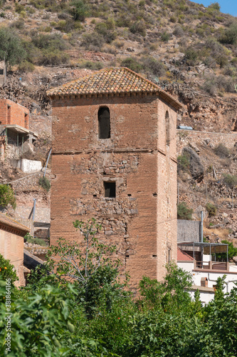 old church tower in a small town in southern Spain