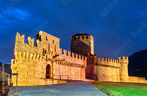 Montebello Castle in Bellinzona. UNESCO world heritage in Ticino, Switzerland