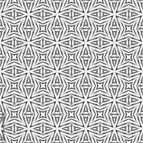 Tropical seamless pattern. Black and white cute 