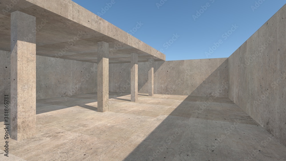 Fototapeta premium modern simple nice cool concrete 3d image 2