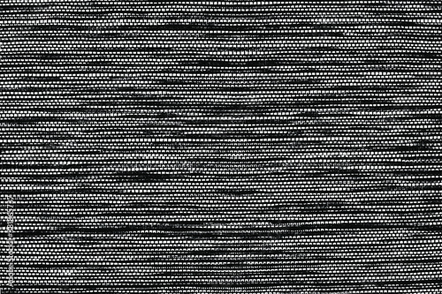 Grunge texture of coarse fabric with a clear interweaving of threads. Abstract monochrome background of coarse fabric, dark-colored burlap. Vector illustration. Overlay template.