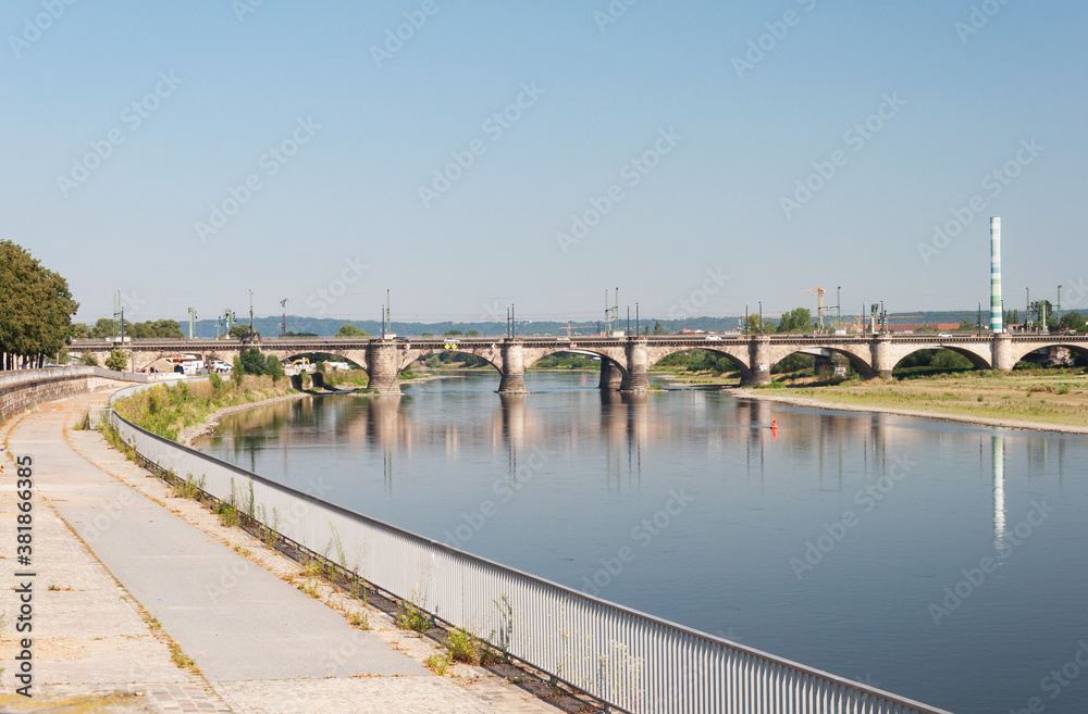 Elbe River embankment in Dresden