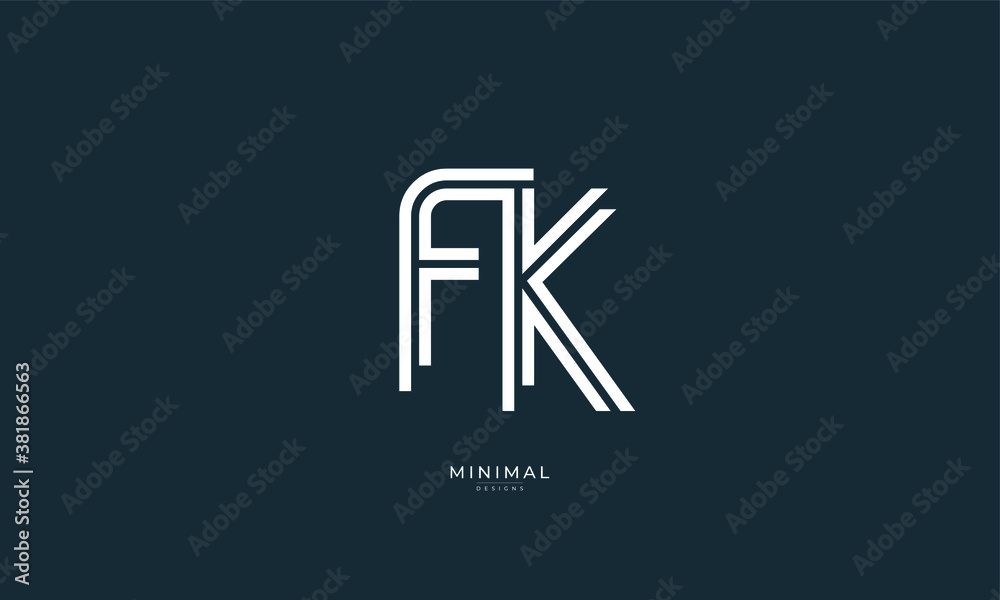 alphabet letter icon logo FK alphabet letter icon logo FK