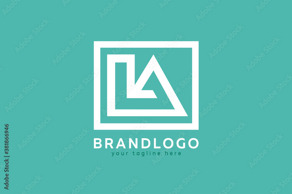 Initial Letter L and A Logo, isolated on white background, flat design logo template, vector illustration Initial Letter L and A Logo, isolated on white background, flat design logo template, vector illustration