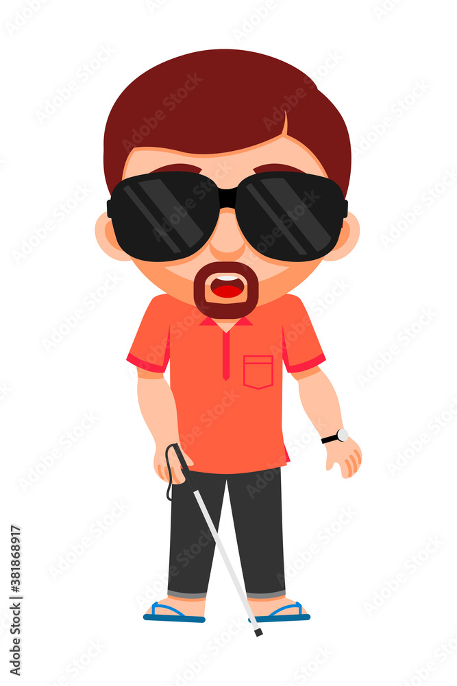 Blind Man, handicapped, disabled person, character, Blind Man, handicapped, disabled person, character,
