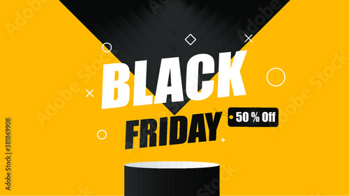Black platform for placing products to stand out  in Black friday festival.