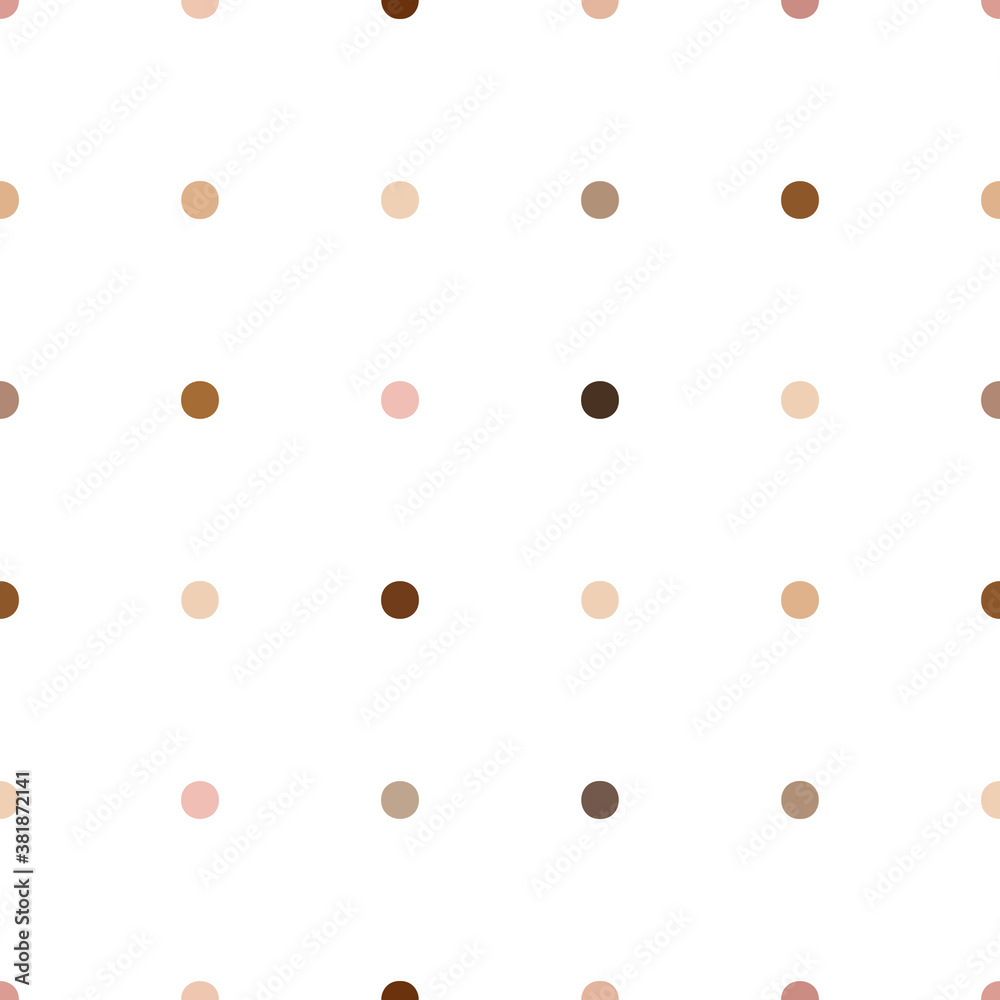 Different skin tone circles on white background. Polka dot seamless pattern Different skin tone circles on white background. Polka dot seamless pattern