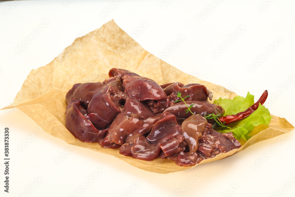 Raw chicken liver ready for cooking Raw chicken liver ready for cooking