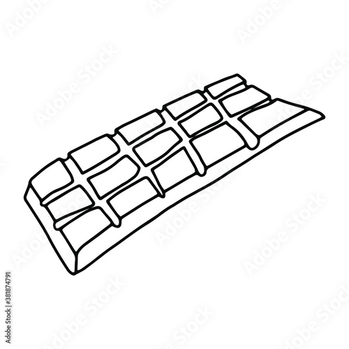 Sketch of a chocolate bar. Vector isolated outline element for design. 