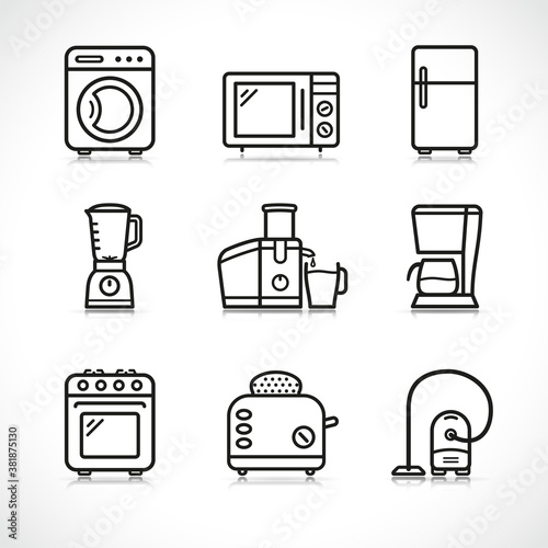 Vector home appliance icons set