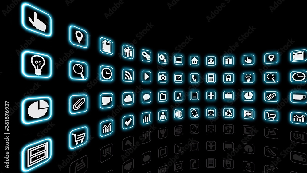 Technology Icon Network Symbol Digital devices on the Internet 3D illustration Technology Icon Network Symbol Digital devices on the Internet 3D illustration