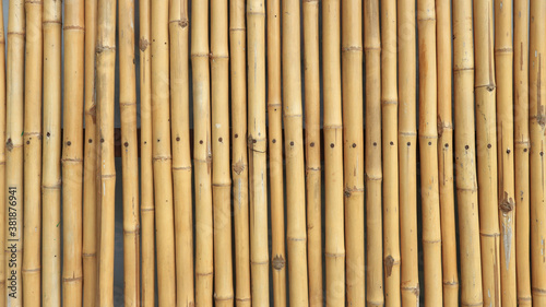 Old natural bamboo fence texture background