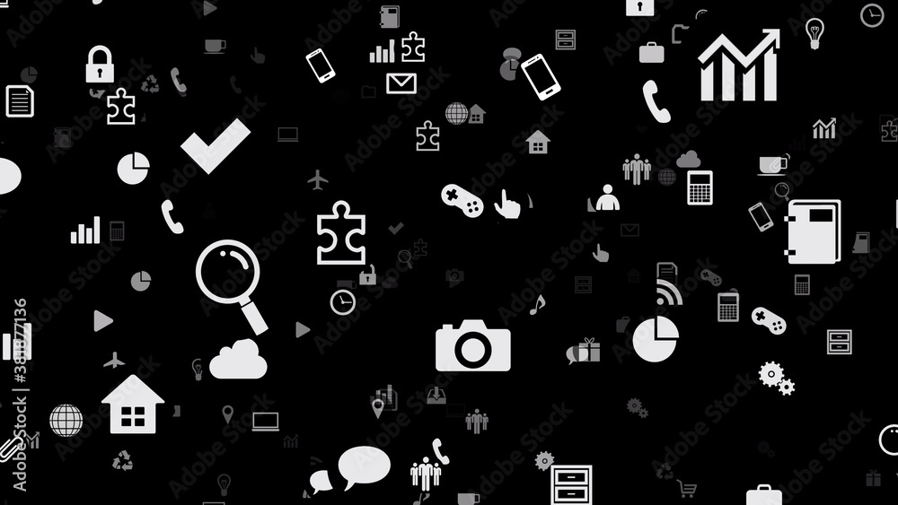Technology Icon Network Symbol Digital devices on the Internet 3D illustration